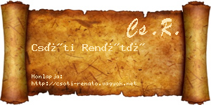 Csóti Renátó névjegykártya